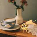 IMIKEYA Bee Honey Jar, Decorative Bee Shaped Honey Pot Bee Figurine Glass Honey Container Syrup Dispenser Crystal Condiment Pot Sugar Holder Bowl for Kitchen Home