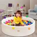 HARBOLLE Baby Ball Pit 35.4" Soft Round Memory Foam Ball Pits NOT Included Balls Indoor Outdoor Playpen for Babies Toddlers Kids Great Gift for Girls Boys, White