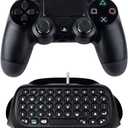 Controller Keyboard for PS4, Wireless Bluetooth Keypad Mini Chatpad Rechargeable Online Gaming Live Chat Message Gamepad Keyboard with Built-In Speaker & 3.5MM Audio Jack for Playstation 4 Dualshock