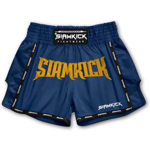 Elite Muay Thai Shorts for Men Women Boxing Kickboxing High Grade MMA Fight Clothing Training Workout Trunks (Large, Commander Navy)