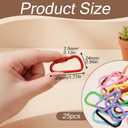 24Pcs Carabiner Clip Metal Colored Keychain Clip, Cute Carabiner Clips Keychain Buckle Clip Trigger, Spring D Rings, DIY Accessories for Purse Keyrings Handbag Lanyard DIY Bag Charm Dog