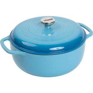 Lodge Essential Enamel Cast Iron Dutch Oven - Perfect for Bread Baking, Braising, Marinating & Slow Cooking - Features Moisture-Sealing Lid & Dual Handles - Kitchen Essentials - 6 Quarts - Desert Sage
