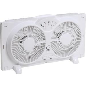 Genesis Twin Fan High Velocity Reversible AirFlow Fan, LED Indicator Lights Adjustable Thermostat & Max Cool Technology, ETL Certified, White (A1WINDOWFAN)