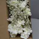 12 Pcs Delphinium Artificial Flowers, 33.5'' Long Stem Lifelike Faux Silk Flower Fake Look Real Bouquet for Tall Vase DIY Wedding Party Home Kitchen Arrangement Decor(White)