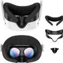 for Oculus Quest 3S Face Pad Cover - Widen Facial Interface with Detachable Nose Pad,Ice Silk Face Cushion Replacement for Meta Quest 3S Accessories,Air-Circulation Design,Not fit for Quest 3