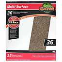 Gator 9" x 11" Multi-Surface Sanding Sheets, 36 Grit, 25 Pack