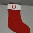 Christmas Stockings with Initials,20 Inches Large Knit Embroidered Letter Green White Christmas Stocking,Monogram Christmas Stocking for Famliy Holiday and Xmas Tree Fireplace (Letter A)