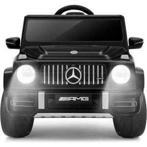 ELEMARA Licensed Mercedes-Benz AMG G63 Ride on Toys,12V Ride on Car with Remote Control,Rechargeable Battery,Flickering Lights/LED Lights, Bluetooth,Music, Soft Start, Low Battery Prompt,Dark Black, Extra Large