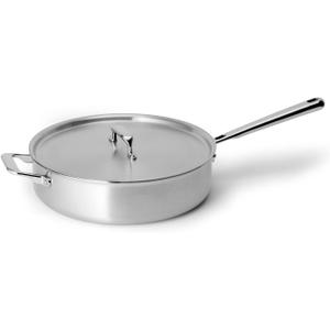 Misen 5-Ply Stainless Steel Saut Pan with Lid - Versatile, Durable, Dishwasher and Oven Safe - Even Heating, Ergonoic Stay-Cool Handle - For Searing, Braising, and More - 3 QT