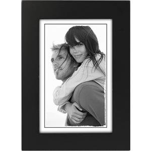 Malden 4x6 Picture Frame - Wide Real Wood Molding, Real Glass - Black