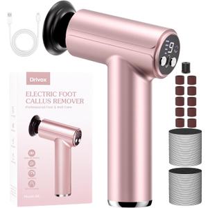 Electric Foot Callus Remover - 2 in 1 Rechargeable Electric Callus Remover for Feet, Pedicure Tools with 70pcs Sandpapers, Professional Foot Scrubber File for Dead Skin - Pink