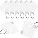 100 Pcs Key Tags Plastic Slotted Tags with Upgrade Round Ring, White Square Hanging Tags with Number(1-100) for Key Cabinets Boxes Lockers Sturdy Frosted Item Identifiers for Home Office and Garage
