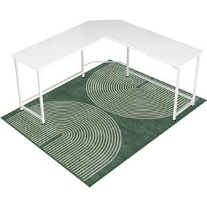 Office Chair Mat for Hardwood Floor&Tile Floor,48"X 60" Heavy Duty Desk Chair Mat for Hard Floors,Under Desk Rug for Rolling Computer Chair,Anti Slip,Low Pile Carpet Floor-Geo Green