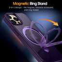 Supdeal Magnetic Stand Case for iPhone 12/12 Pro with Invisible Ring Kickstand [Compatible with MagSafe] [Military Drop Protection] Shockproof Protective Translucent Matte Phone Cover, 6.1'', Purple