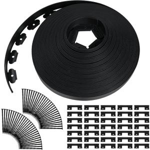 Sasylvia 315 FT Landscape Edging Kit 2 Tall with 168 Spikes 48 Connectors Plastic Landscape Edging Plastic Garden Edging Border Yard Edging Roll Kit for Garden, Lawn, Yard, Pathway