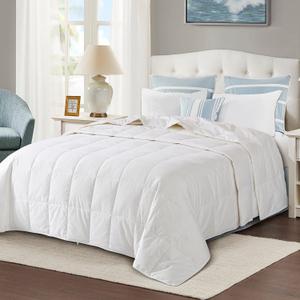 Globon Down Blanket Twin Size, Extra Lightweight Summer Comforter/Duvet Insert for Hot Sleepers, Noiseless & Extra Soft, 7.7 Ounce Fill Weight, White