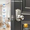 Veise Keypad Door Knob Lock, Keyless Entry Digital Lock with Handle, Electronic Smart Knob for Front Door & Bedroom, Easy Install, Auto Lock, Passage Mode, Anti-Peeping Password, Satin Nickel