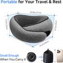 Travel Pillows for Airplanes,360 Support Stowable Travel Pillow, Neck Pillow Airplane with Memory Foam Portable Travel Neck Pillow for Traveling, Suitable for Airplanes, Offices, and Cars