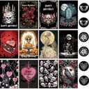 Chenive 24 Pack Gothic Halloween Cards Bulk with Envelopes and Stickers, 6 x 4 In Assorted Spooky Goth Blank Note Cards, Perfect for Birthday, Valentine's Day, Anniversary, Wedding, Etc