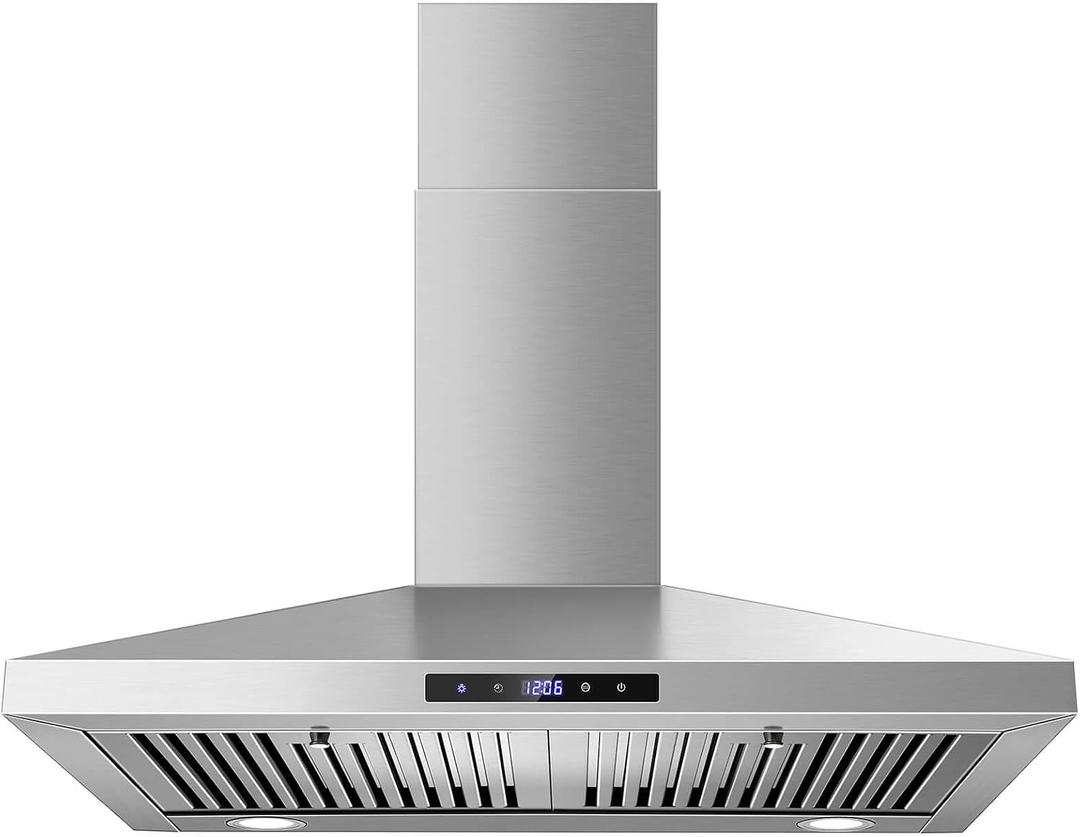 SNDOAS Range Hood 30 inches,Stainless Steel Wall Mount Range Hood,Vent Hood 30 inch w/Touch Control,Ducted/Ductless Convertible,Chimney-Style Over Stove Vent Hood,Kitchen Hood,Baffle Filters, 
Product Dimensions	18.89"D x 29.3"W x 36.29"H