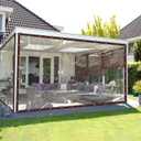 10X14FT Clear Tarp Waterproof with Increase Grommets Windproof Rope Ties, Heavy Duty PVC Vinyl Tarps Transparent Tarpaulin for Patio Enclosure Outdoor Porches Canopy Henhouse Rainproof Covering