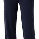 2 x Liberty Pro Womens High-Waisted Ankle-Length Lounge Pants, 26 Inseam Wide Leg Drawstring Casual Bottoms with Pockets (L)