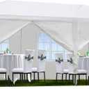 10x20 Party Tent, Outdoor Wedding Tents with 6 Removable Sidewalls, Gazebo Shelter for Parties Patio, Outside Waterproof Canopy Tents, Party Wedding BBQ Events Tent White