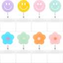 8 Pcs Badge Reel Cute Badge Reel ID Badge Holder with Clip Badge Reels Retractable Flower Floral Nurse Badge Reesl for Nursing Hospital Worker Teacher Pediatric Pharmacy Lanyards Accessories