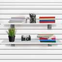 6 Pack White Slatwall Shelf, 24" x 12" Wooden Slat Wall Shelves with Metal Brackets Heavy Duty Slatwall Shelving Organizer Accessories for Home Garage (6, 23.6" x 11.8")