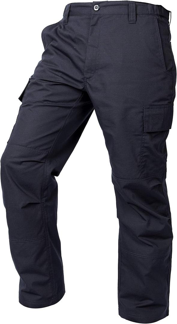 LAPG Men's Core Cargo Tactical Pants, Stretch Waistband, Lightweight & Durable Ripstop CCW Cargo Pants for Men (32W x 30L, Navy)