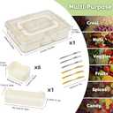 Divided Serving Tray with Lid and Handle, Snackle Box Container Portable Snack Platters with 7 Compartments & Forks, Ice Chilled Organizer for Fruits, Veggies, Salad, Perfect for Entertaining,Picnic