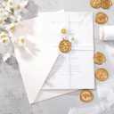 UNIQOOO Wax Seal Stickers - (3 Designs in 1 Pack) Wedding Invitation Envelope Seal Stickers, 60 Pcs Self-Adhesive Stickers, Perfect for Invitation, Christmas, Gift Wrapping (Anti Gold) (Magnolia & Eucalyptus & Olive Branch, Antique Gold)