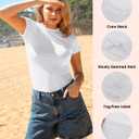 BAMBOO COOL Women's Skin-Tight Soft T-Shirts Short Sleeve Slim Fit Tops for Women Cute Basic Tees (Medium)