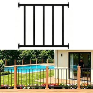 Porch and Deck Railing, 5ft W x 36in H Railing with Screws, Black Textured Powder Coating Rail System for Outdoor Decks, Porches and Balconies, Terraces, Gardens