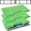 KEEPOW Reusable Mop Pads Refills, Mop Replacement Pads Compatible with Shark Vac Mop VM252 VM200 VC205 VM250 /QM250 VM190 VM200P12, Hardwood Floor Mop Pad with Upgraded Dirt Chamber (1+2+3 Pads)