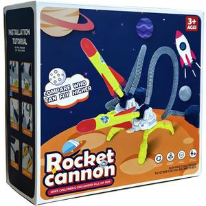 Rocket Launcher for Kids, 6 Rockets - Fun Backyard & Outdoor Kids Toys Gifts for Boys & Girls - High Flying Toy Foam Blaster Set - Multi-Player Adjustable Launch Stand (Double Rocket Launcher)