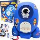 Rocket Ship Piggy Bank for Boys Money Safe Astronaut Piggy Banks for Kids Cash Coin Can ATM Bank Coin Money Bank for Kids with Key Astronaut Sticker Practical Gifts for Children Boys and Girls (Blue)