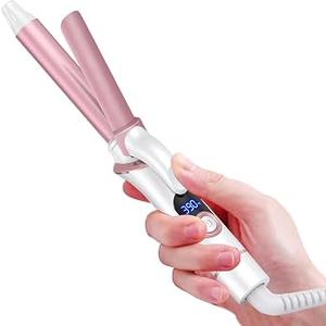 Mini Curling Iron for Short Hair Dual Voltage with European UK Plug Adapter 3/ 4 Inch Travel Size Small Barrel Curling Iron to Beachy Waves Curls with 30S Fast Heating, 5 Temps for Global