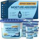 Premium Moisture Absorbers and Dehumidifier Tubs – High-Efficiency Closet Dehumidifier and Dehumidifier for Car, Odor Control Fragrance Free, 12 Pack, 7.5 Oz