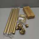 Gold Decorative Farmhouse Curtain Rods:36-88" Adjustable Heavy Duty Single Window Curtain Rod for Bedroom Living Room,Brass Gold Boho Rustic Drapery Rods with Vintage Twist Finial Easy Install