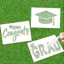 Kolldenn 3 Pcs Graduation Yard Stencils Happy Graduation Stencil Template Graduation Hat and Diploma Reusable Painting Wall Stencils for Craft DIY
