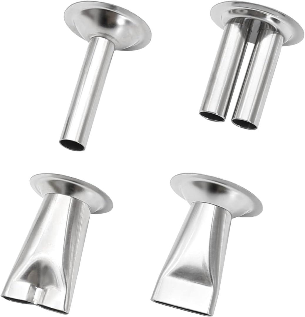 Stainless Steel Jerky Gun Nozzles, Sausage Maker Nozzles 4Pcs Handmade Beef Jerky Nozzles (Stainless Steel Jerky Nozzle)