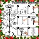 2 FT Jesus Iron Christmas Tree Ornament Display Stand with Hanger Hook Metal Ornament Display Tree Stand Hanger for Jesus Christmas Balls Bauble Decorations Gift Craft Tabletop(Black)