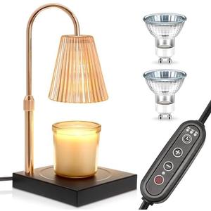 DORESshop Candle Warmer Lamp, Electric Candle Lamp Warmer with Timer(2H/4H/8H), Adjustable Height & Heat with 2 Bulbs, Ideal Gifts.