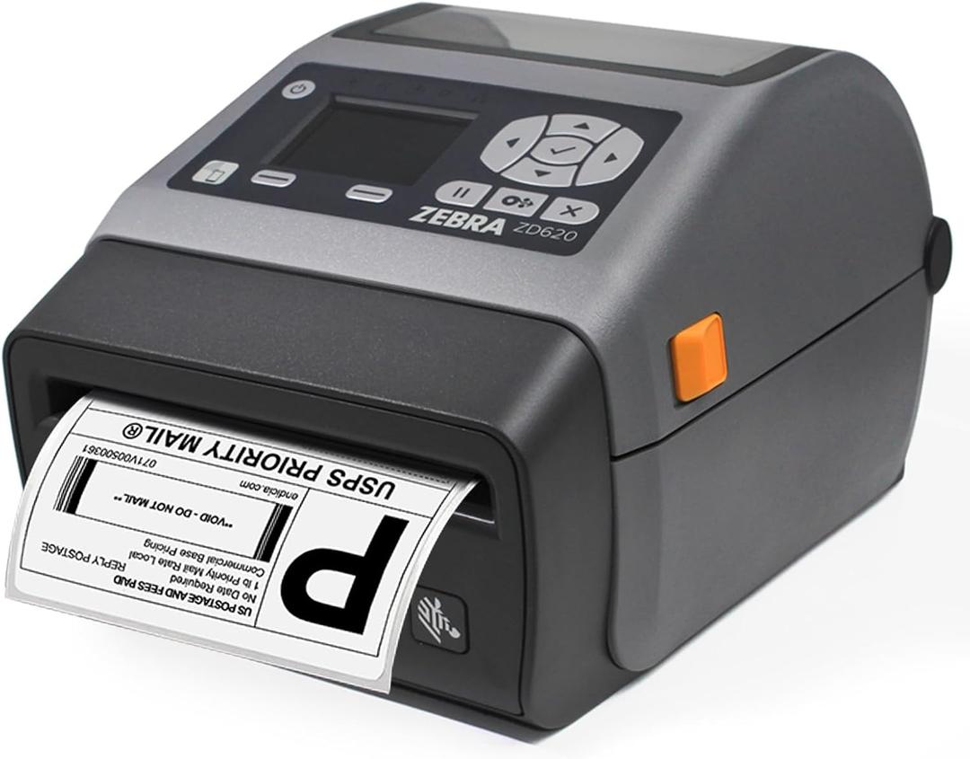 Zebra ZD620d Direct Thermal Desktop Printer ZD620 with Cutter + LCD Screen 203 dpi Print Width 4 in Bluetooth Interface-Ethernet, Serial, USB - ZD62142-D2EF00EZ