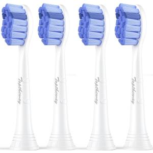 Toptheway Extra Soft Replacement Toothbrush Heads Compatible with Philips Sonicare Optimal Gum Care for Sensitive Teeth G2 C2 C1 4100 Snap-on, 4 Pack (Blue)