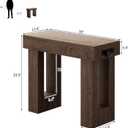 Unikito 39" Entry Table with Sensor Light and Power Outlets, Rustic Oak | Narrow Foyer Table with Open Storage, Wooden Console Table, Versatile Modern Entryway Tables for Entrance/Hallway/Living Room, 39IN