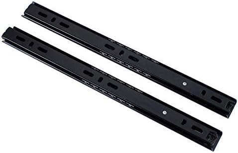Drawer Slides 16 Inch Ball Bearing Full Extension 3 Section Slide Track Mounting Drawer Runners Slider for Cabinet Home Furniture, 2 Pack (Black 16 Inch)
