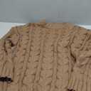 Saodimallsu Womens Oversized Sweaters Cable Knit Bell Batwing Sleeve Crew Neck Fall Winter Chunky Pullover Tops (Large, Brown)