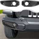 for JL/JT Front Fog Lights Cover Trim Accessories Compatible with Jeep Wrangler JL Gladiator JT Trim Accessories 2018-2022(ABS,2pcs/set) (Carbon Fiber B)